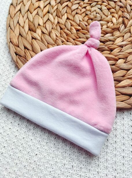 Bonnet en velours taille naissance